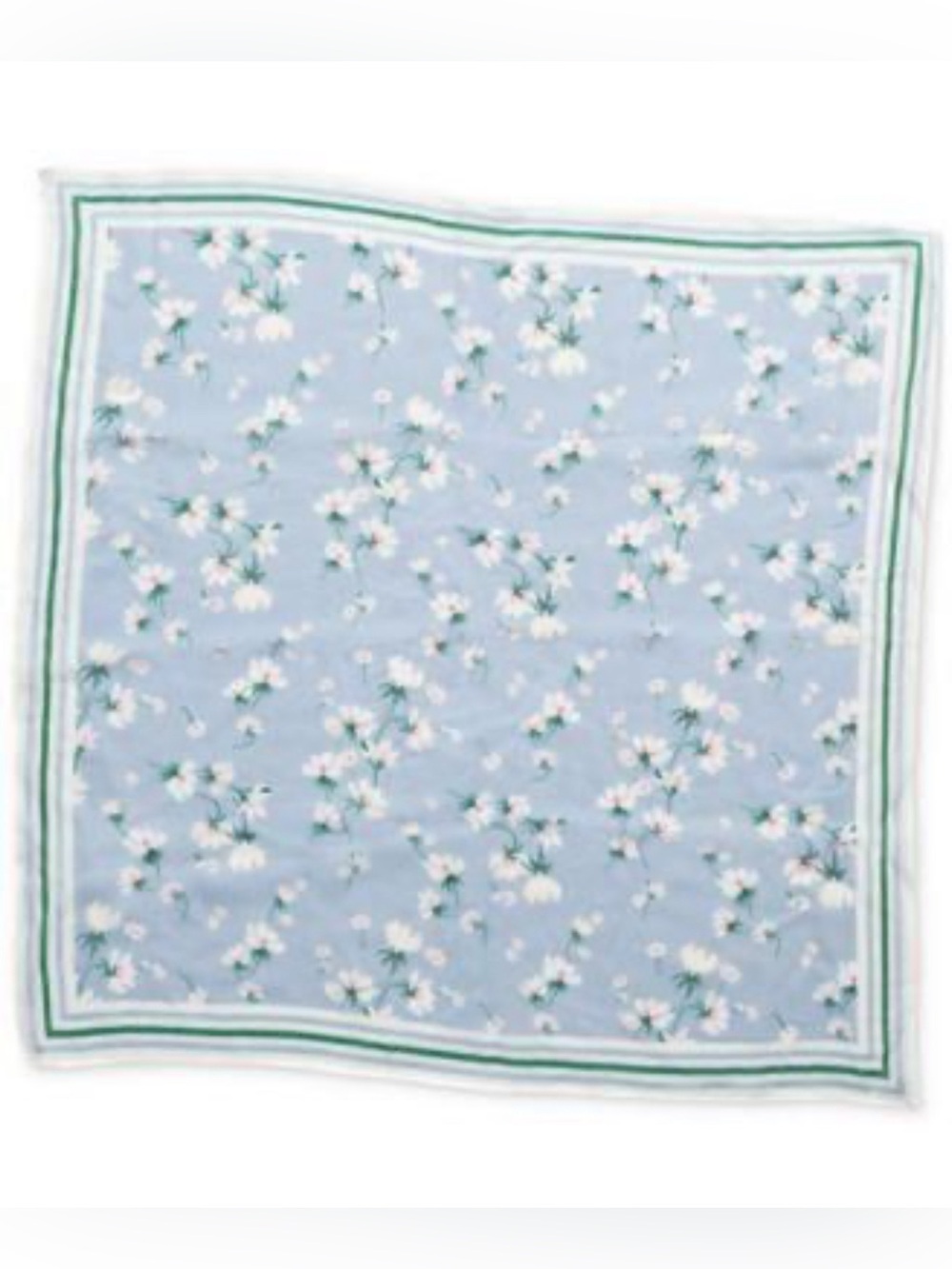NWT On 34th Macy’s Cheerful Floral Square Scarf White Multi Cotton Blend O/S